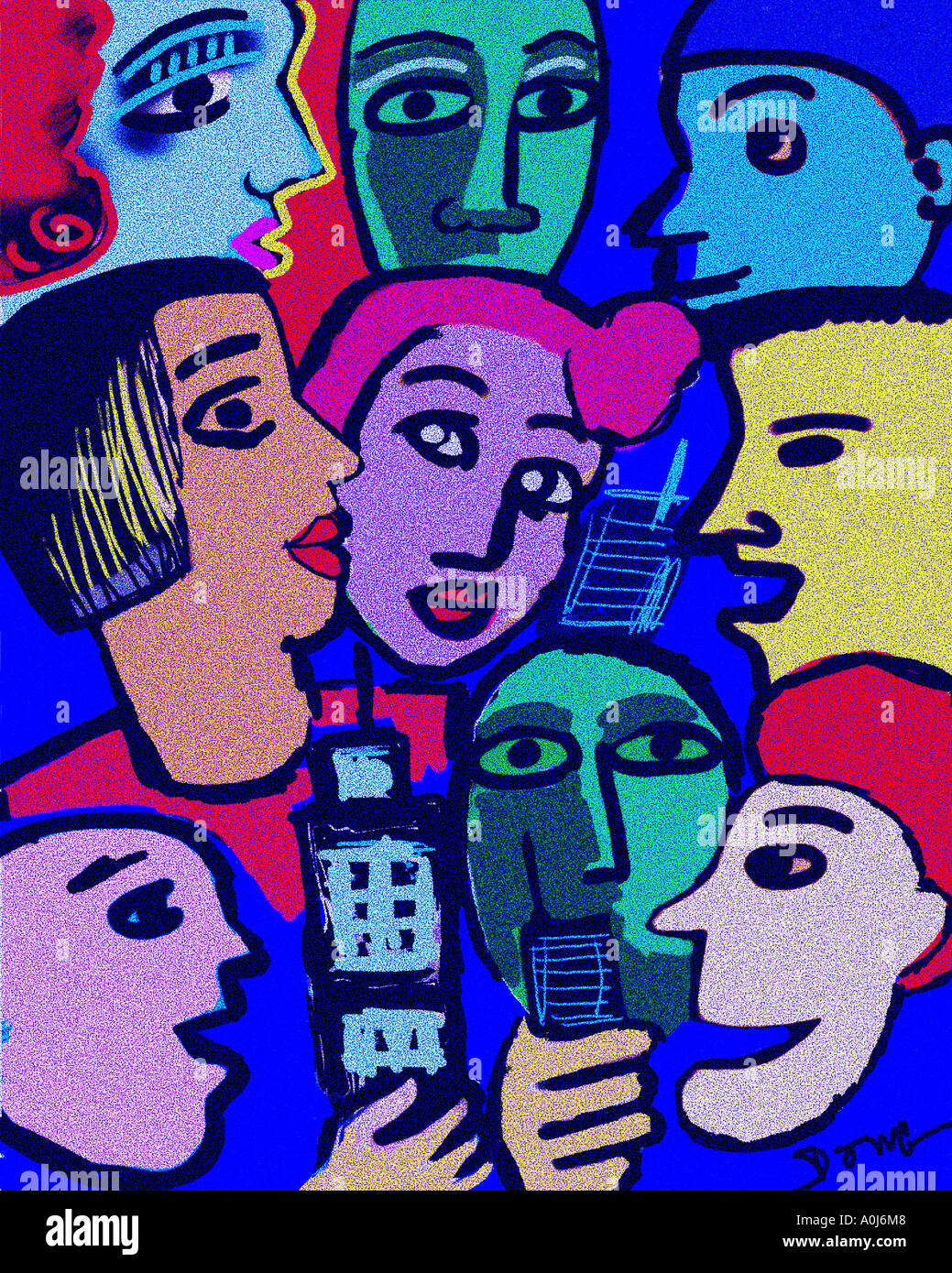 Chit Chat    2002  Diana Ong (b.1940/Chinese-American)  Computer graphics Stock Photo