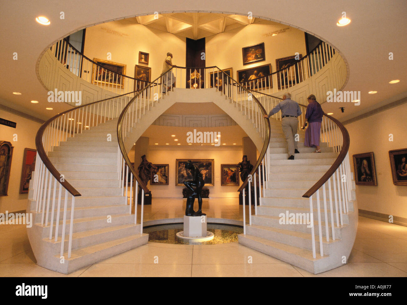Museo de Arte de Puerto Rico main lobby and staircase to galleries San Juan Puerto Rico Stock Photo