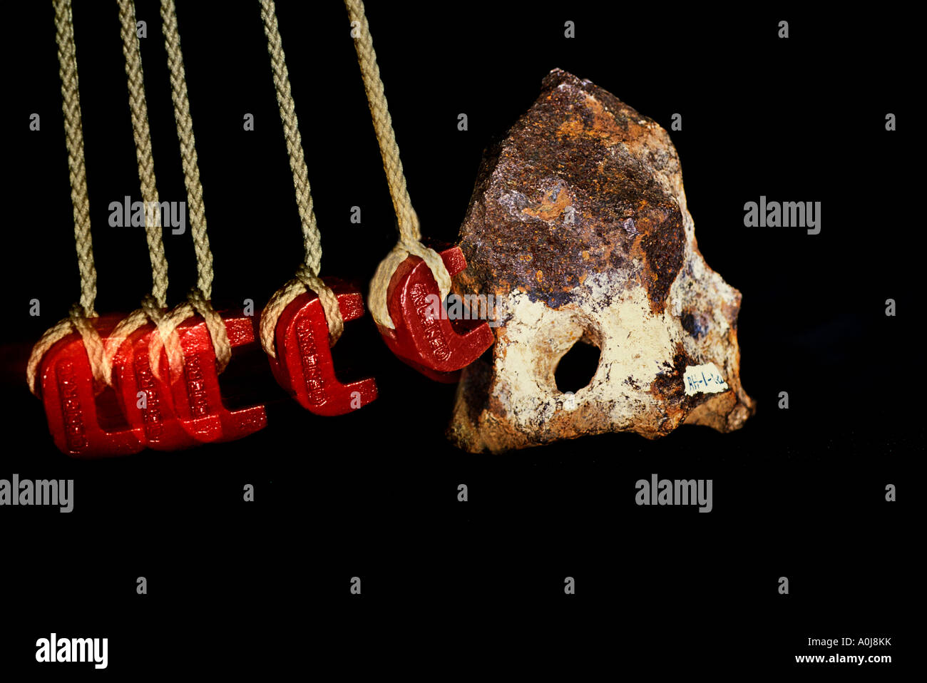 Meteor Rope Demonstration Meteorite magnet test hi-res stock photography and images - Alamy