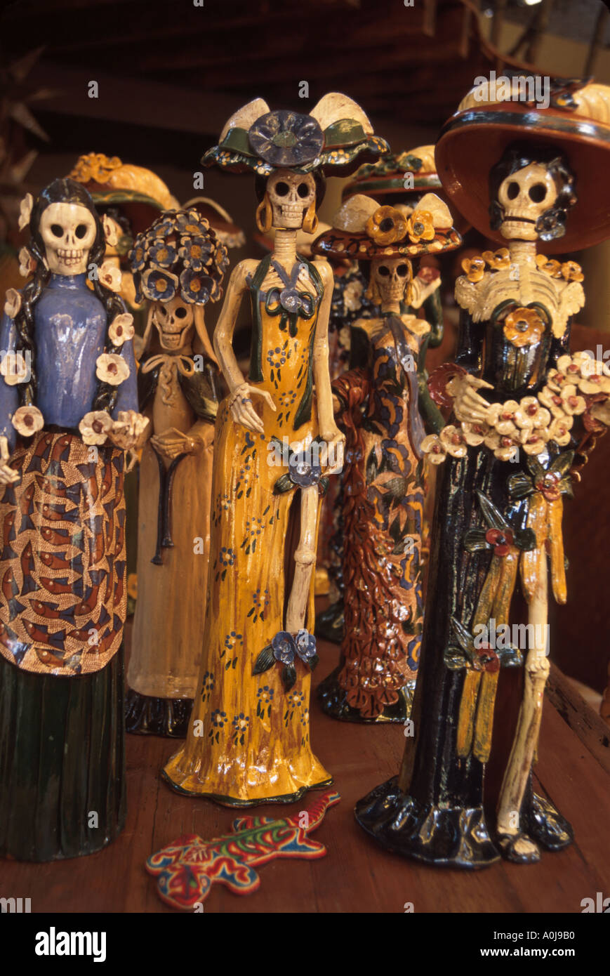Mexico,Mexican,Central America,Pan,North Hispanic Mestizo,Tlaquepaque,ceramic colonial art from Capula,representations of the dead,Mex062,Mex062 Stock Photo