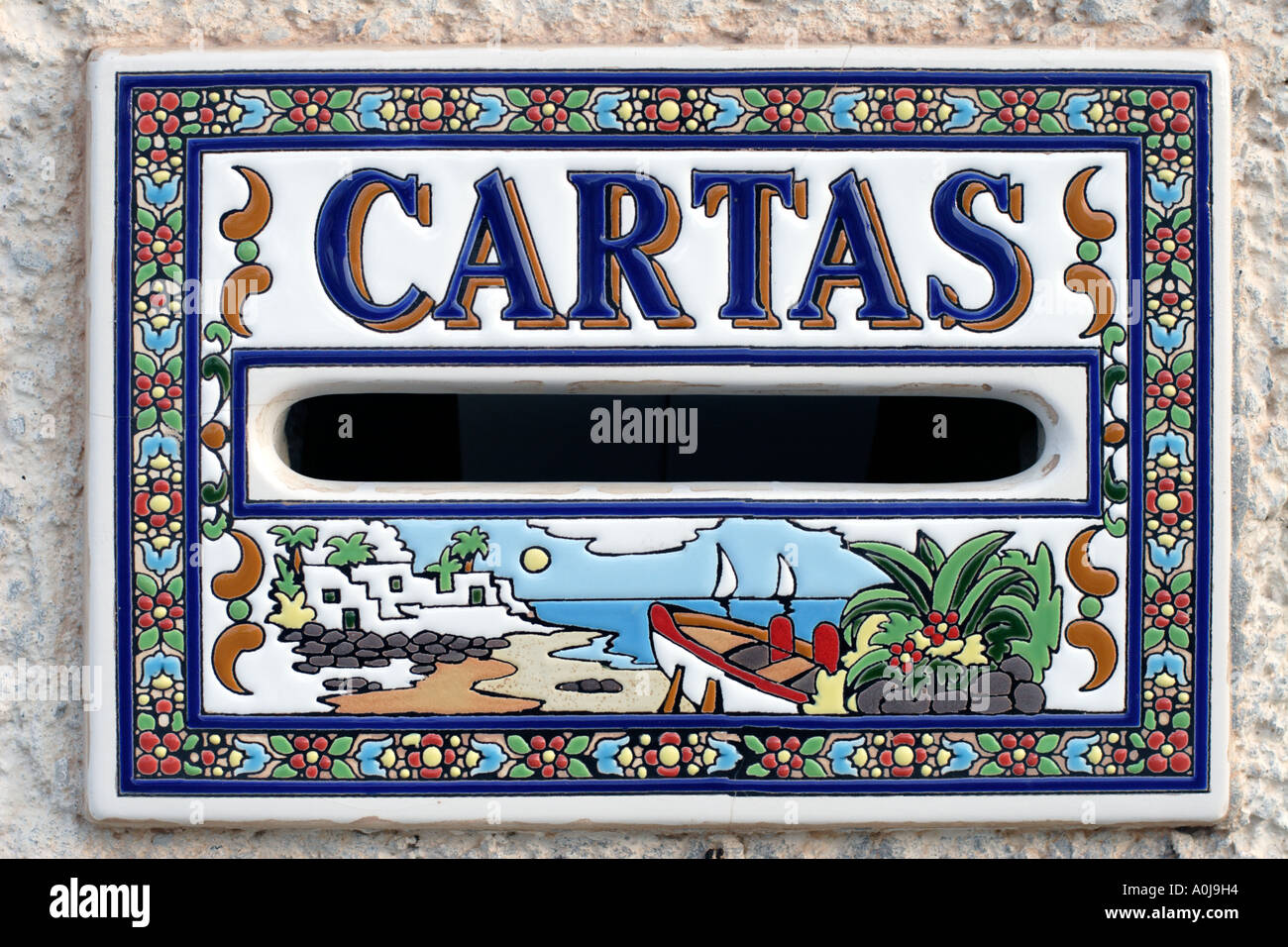 Spanish ceramic letter box Stock Photo - Alamy