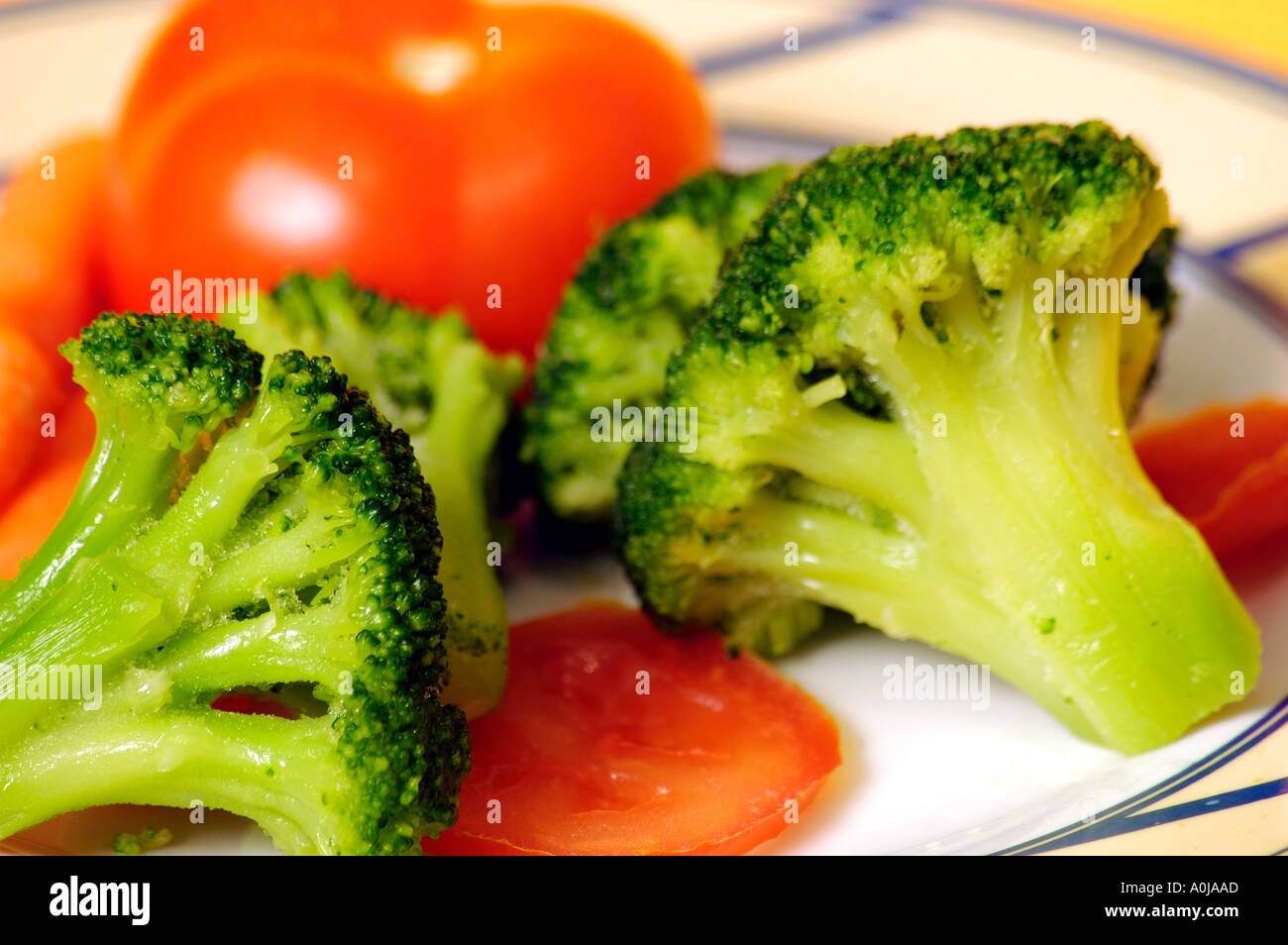 Broccoli and tomatoes Stock Photo