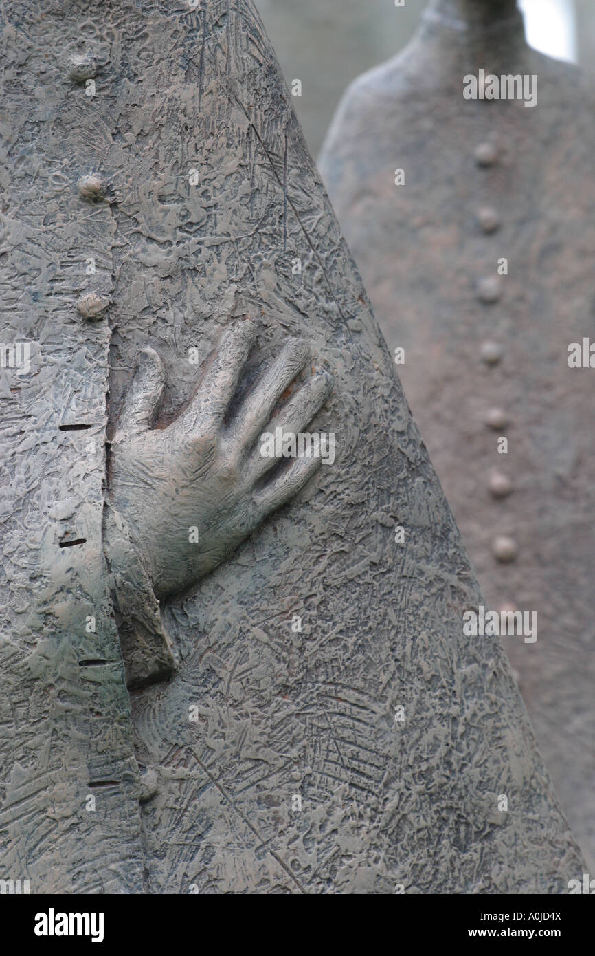 The Conclave sculpture statue by sculptor Philip Jackson detail of hand and cloak Stock Photo