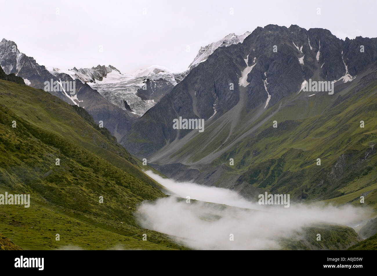 Ralam valley & glacier, Uttaranchal, India Stock Photo
