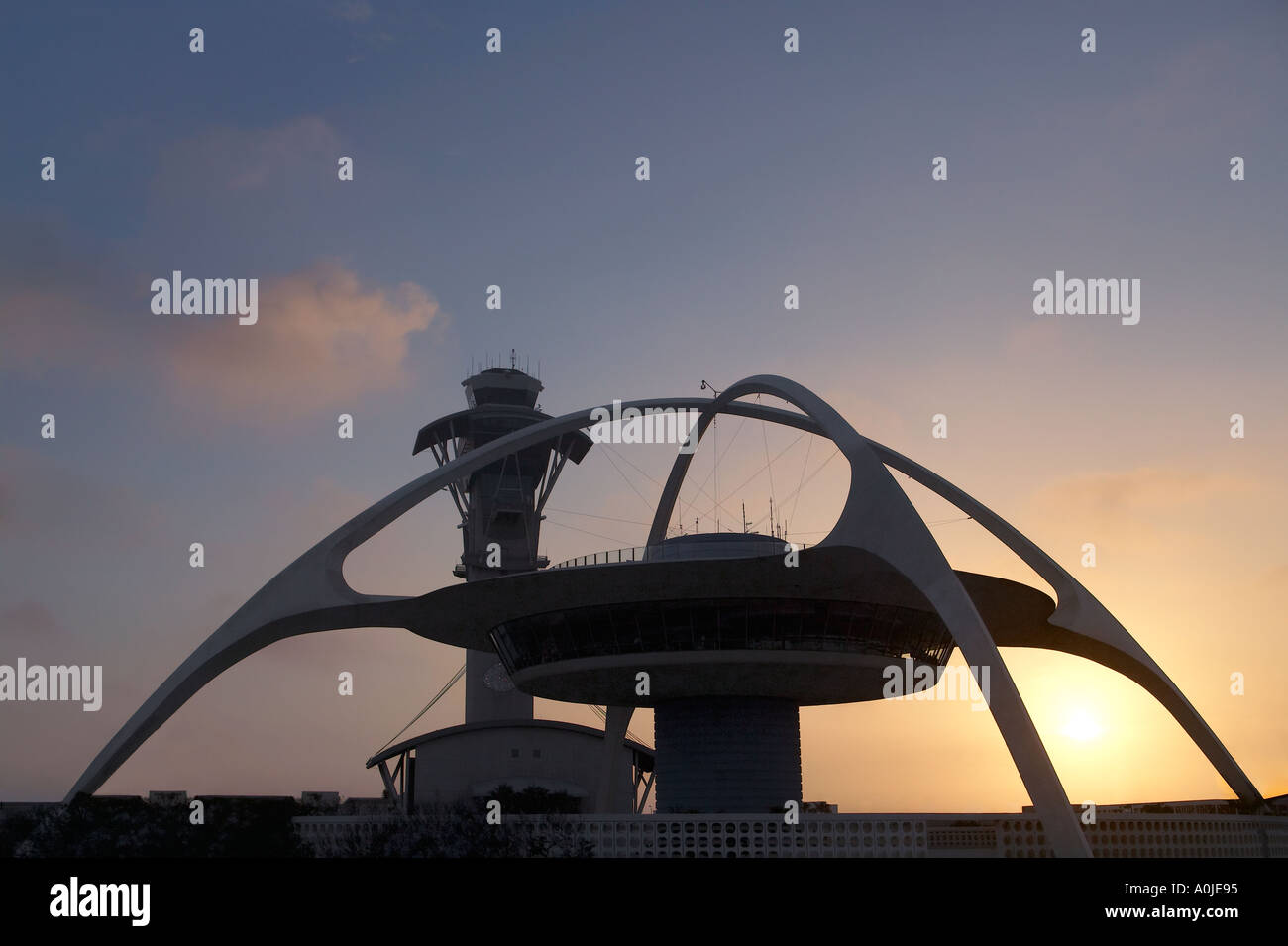Encounter theme restaurant and LAX Air Traffic Control Tower at the Los