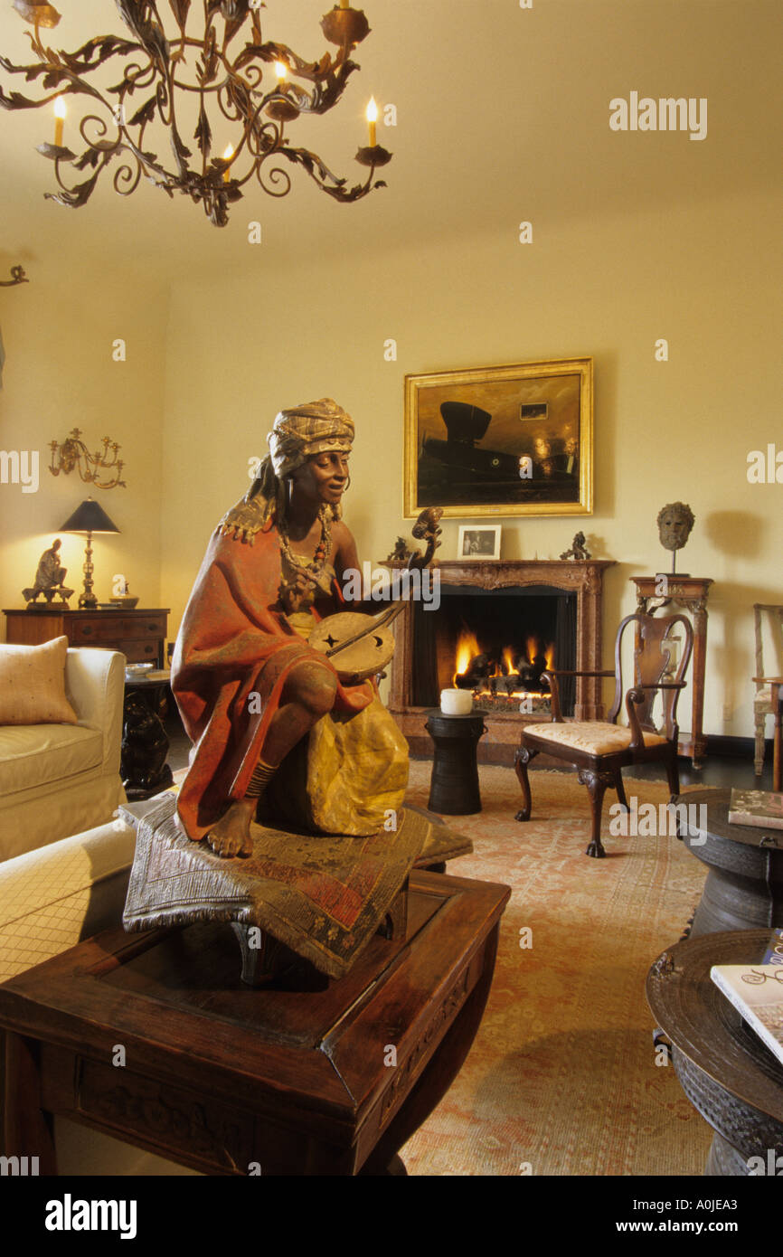 Living Room Of Rudolf Valentino S Falcon Lair Estate Stock