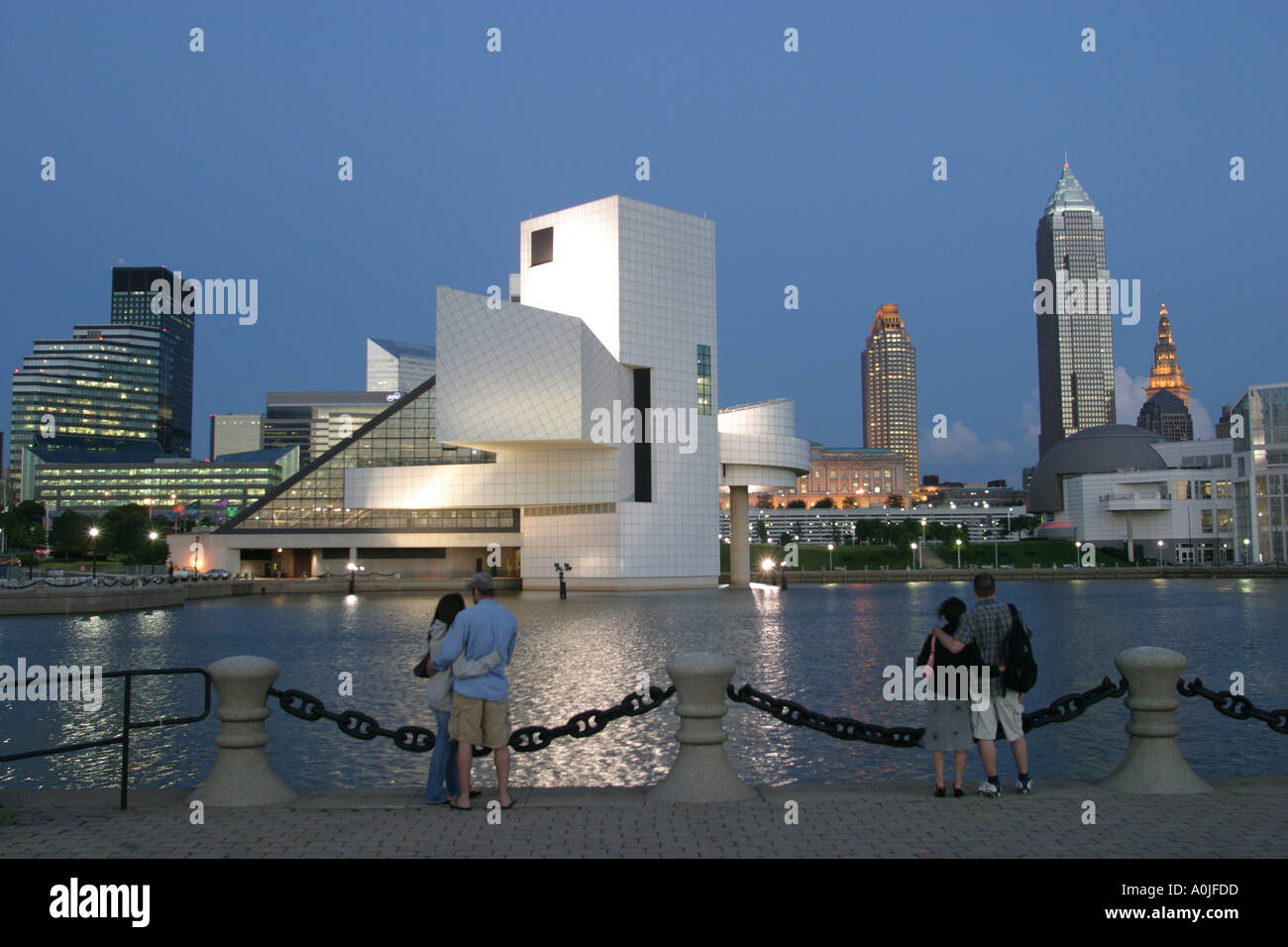 Cleveland Ohio Lake Erie Voinovich Park Rock and Roll Hall of Fame