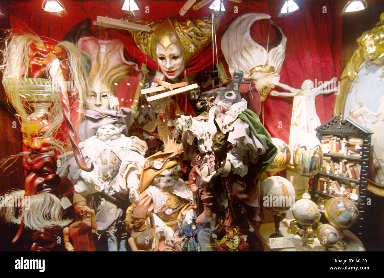 Italy Venice carnival masks shop Stock Photo