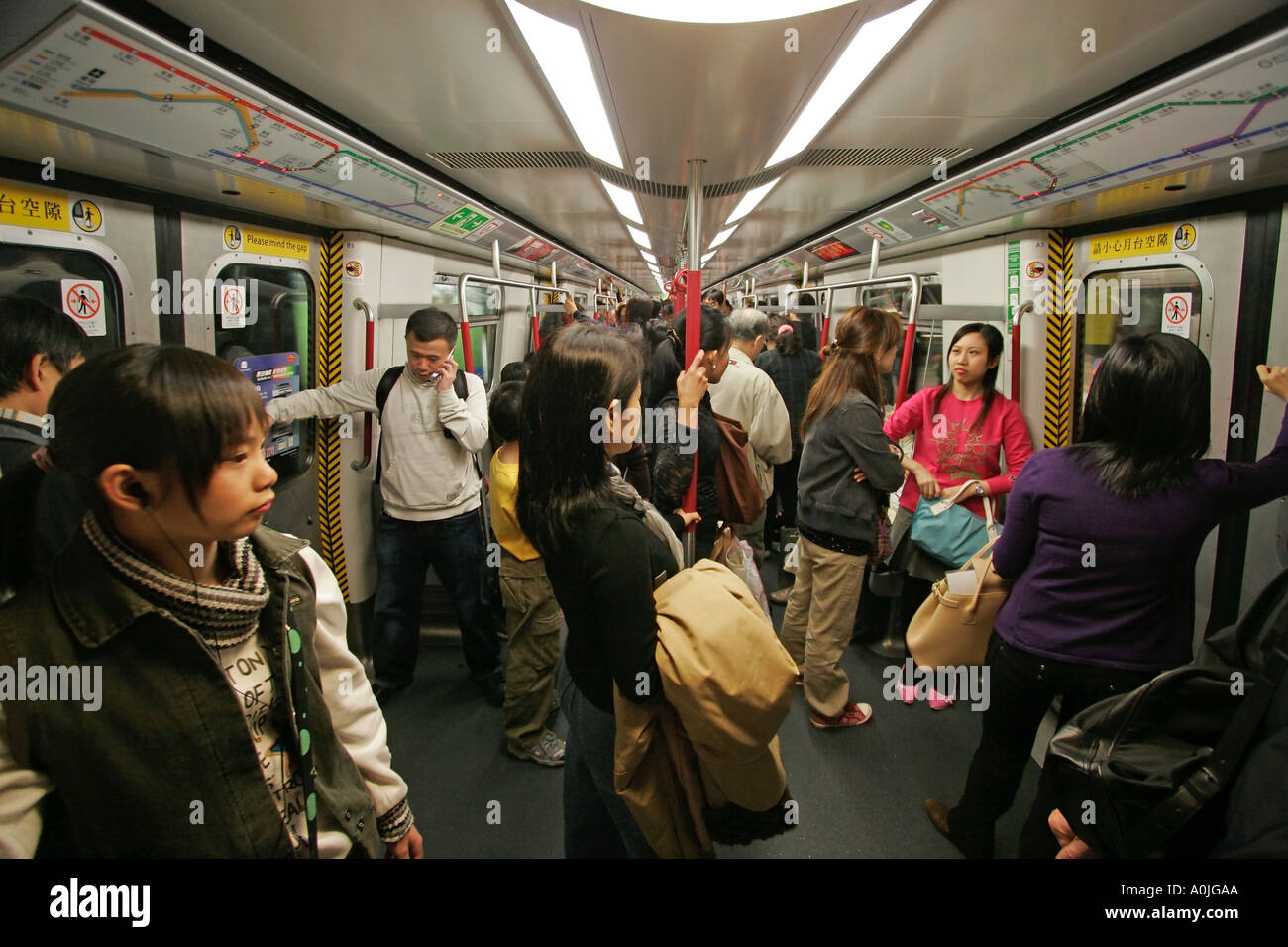 China Hong Kong Metro crowded people Stock Photo