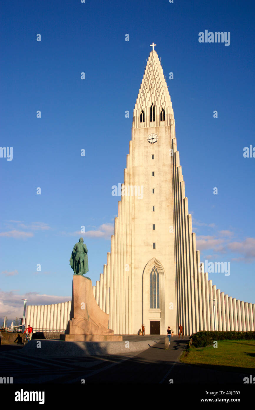 Iceland Reykjavik Hallgrimskirkja church Stock Photo