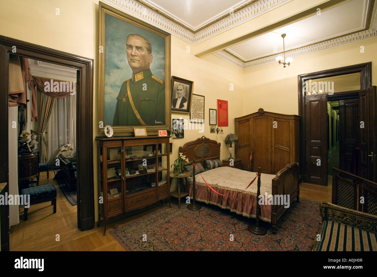 Pera Palas Hotel Istanbul Turkey Ataturks bedroom preserved as a museum Stock Photo