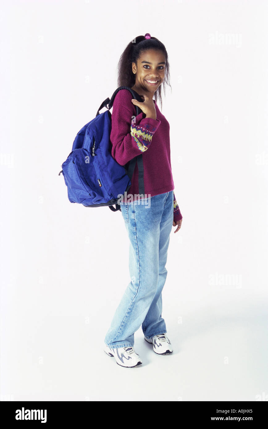 girl carrying backpack