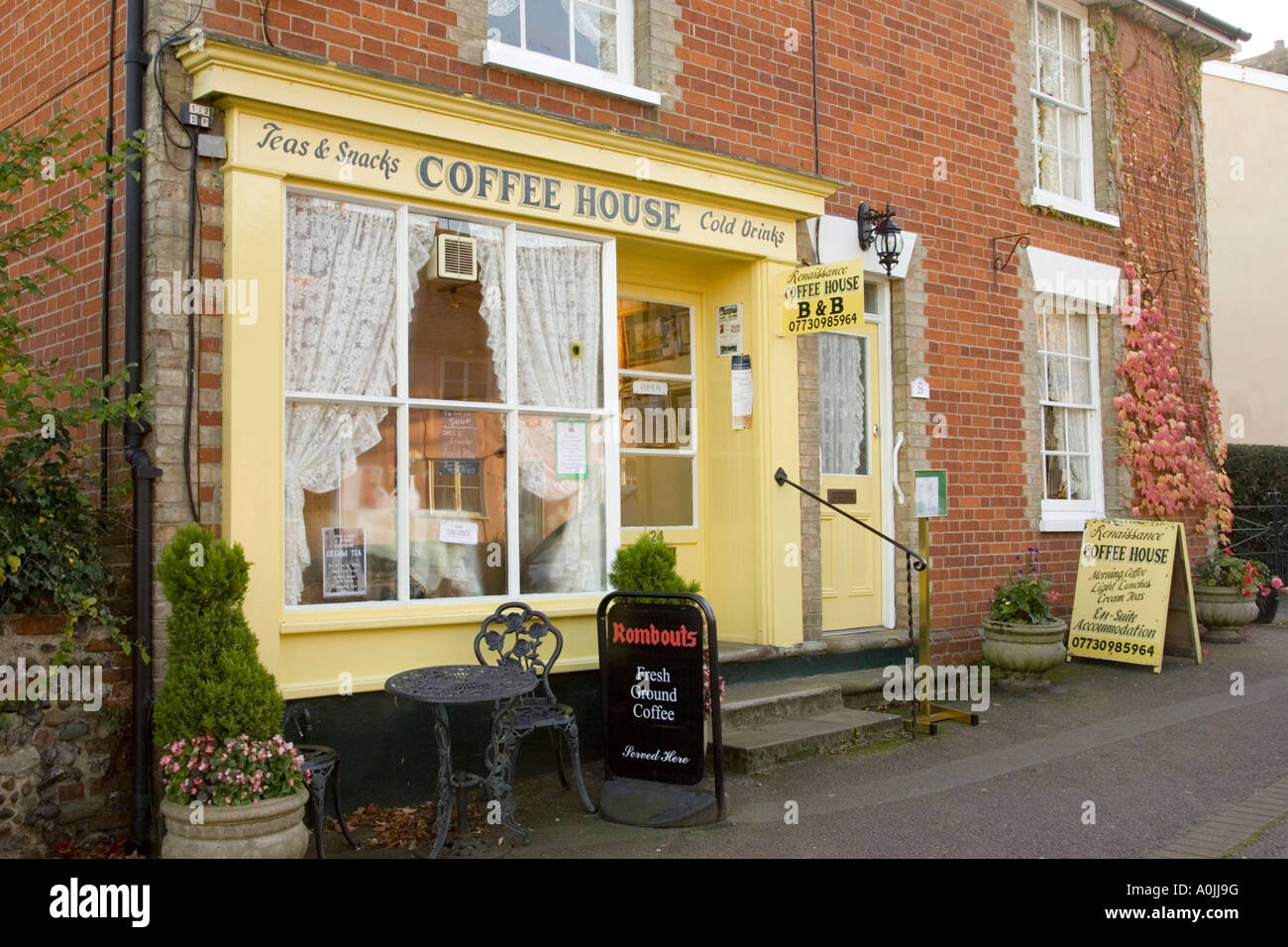 a coffee house in Lavenham in Suffolk, UK Stock Photo