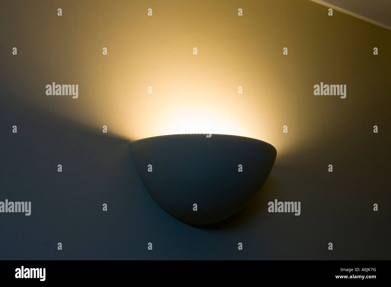 uplighter lamp shade fitted on a wall Stock Photo