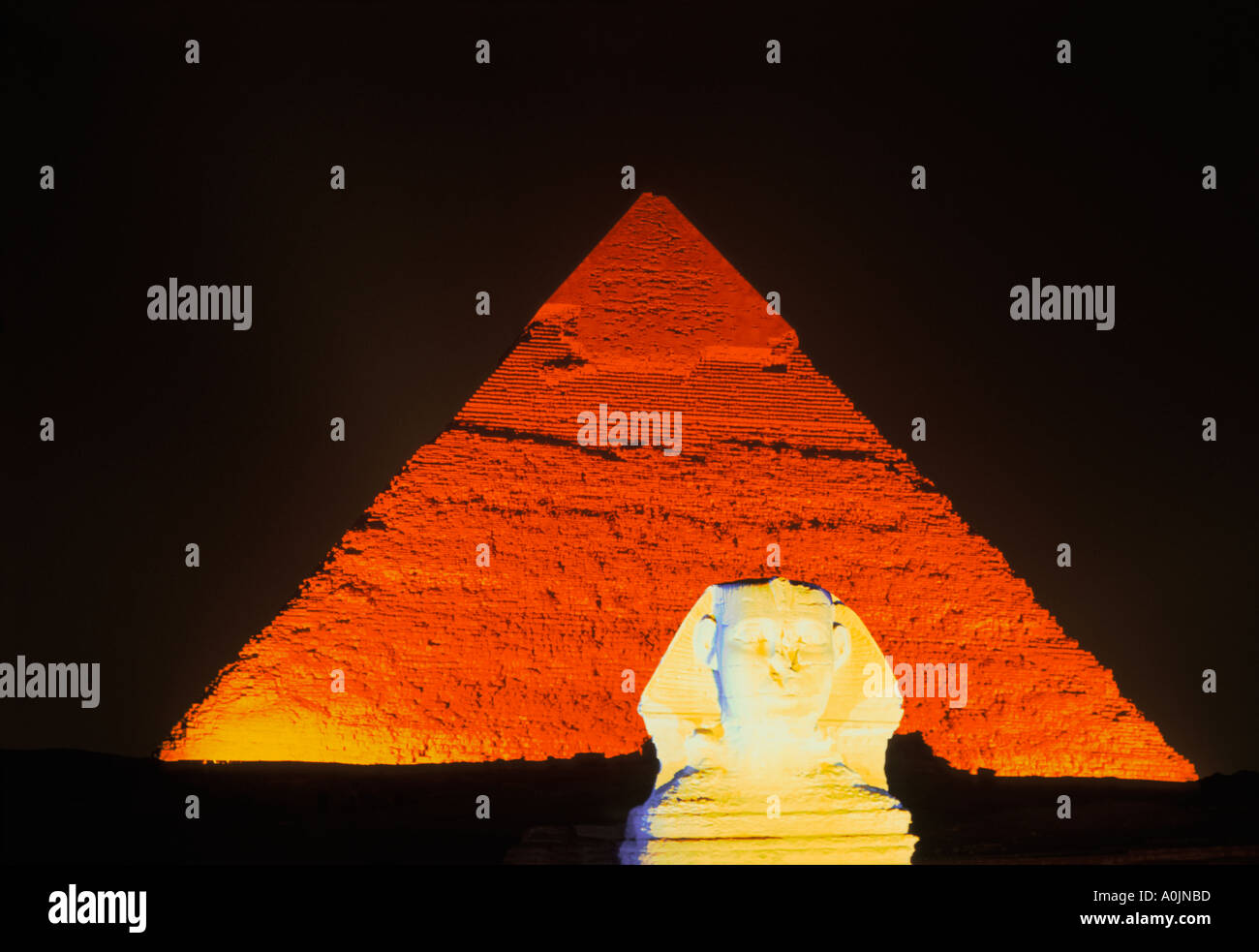EGYPT CAIRO GIZA THE SPHINX AND THE GREAT PYRAMID OF CHEOPS SOUND AND ...