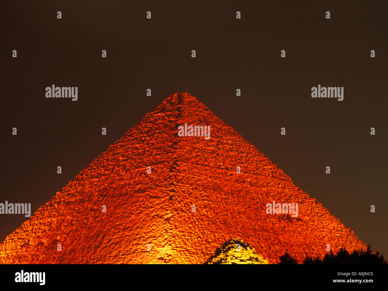 EGYPT CAIRO GIZA THE GREAT PYRAMID OF CHEOPS SOUND AND LIGHT SHOW Stock ...