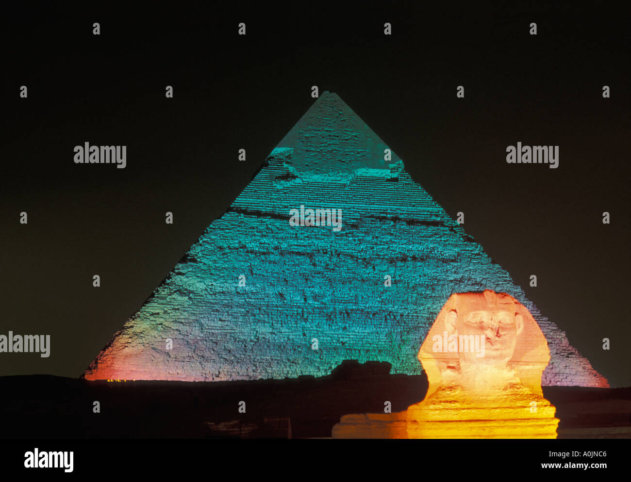 EGYPT CAIRO GIZA THE SPHINX AND THE GREAT PYRAMID OF CHEOPS SOUND AND ...