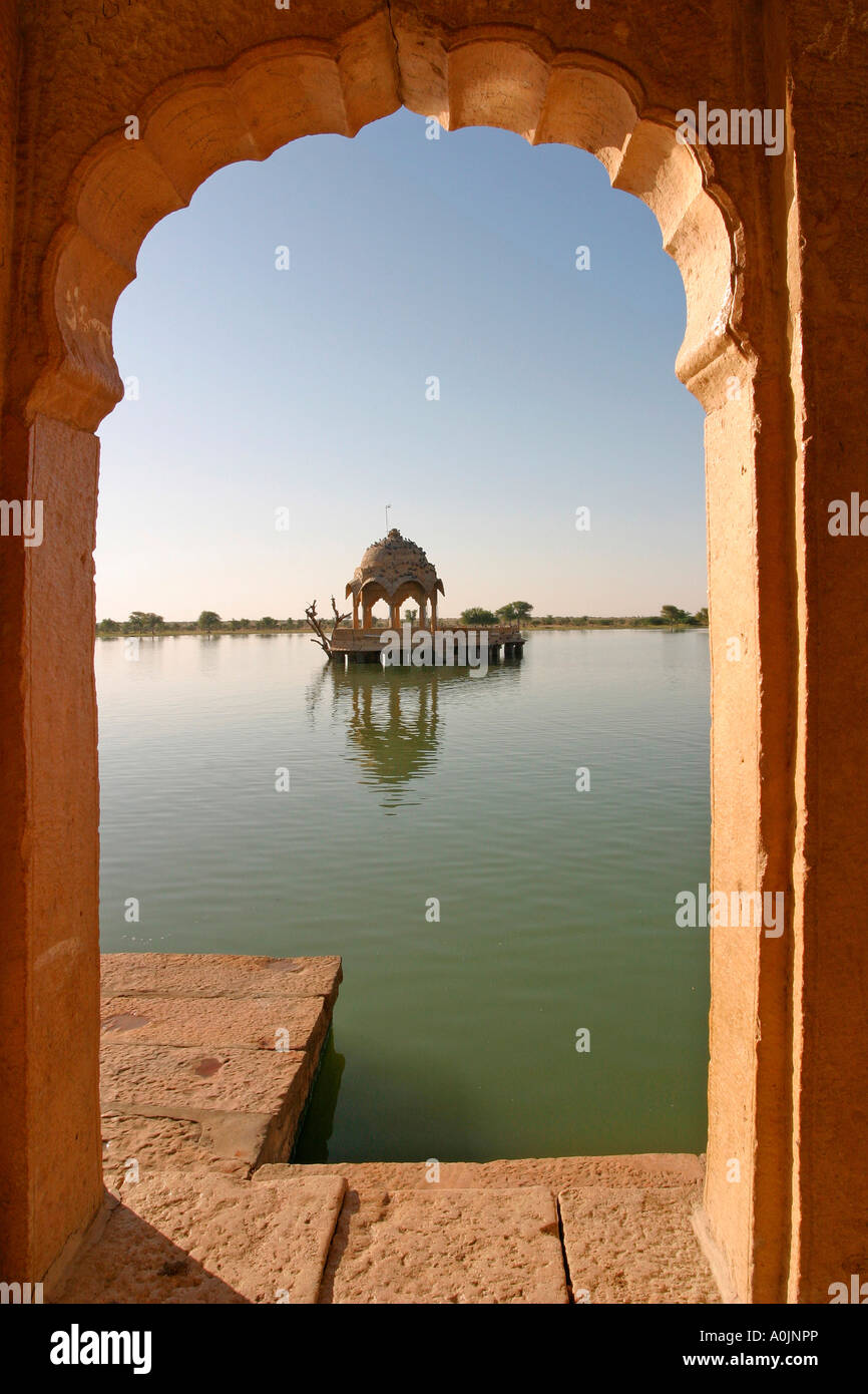 Gadi Sagar Lake, Jaisalmer, Rajasthan, India Stock Photo