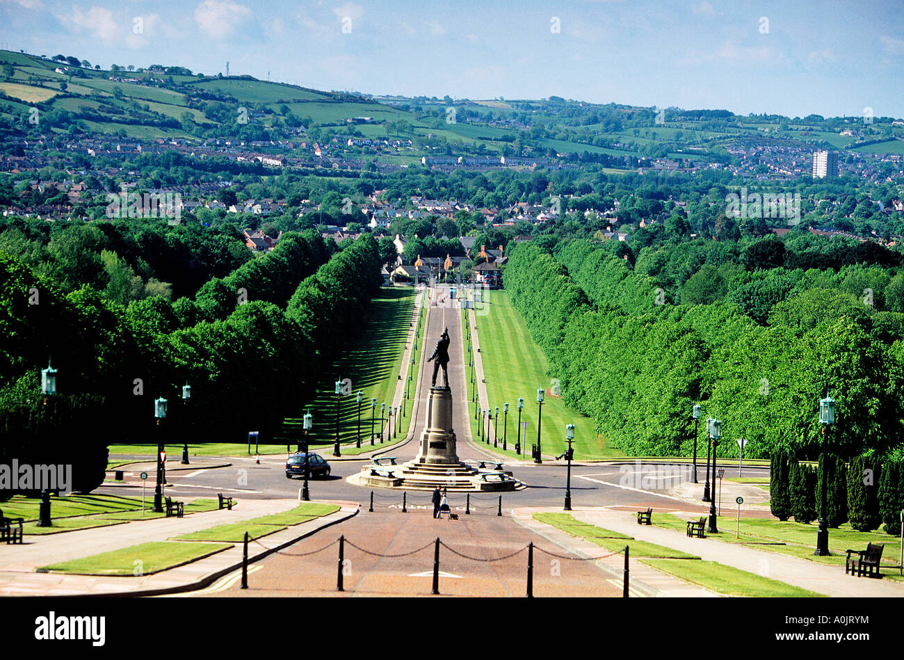 View from the top of the Stormont building in looking down along a long