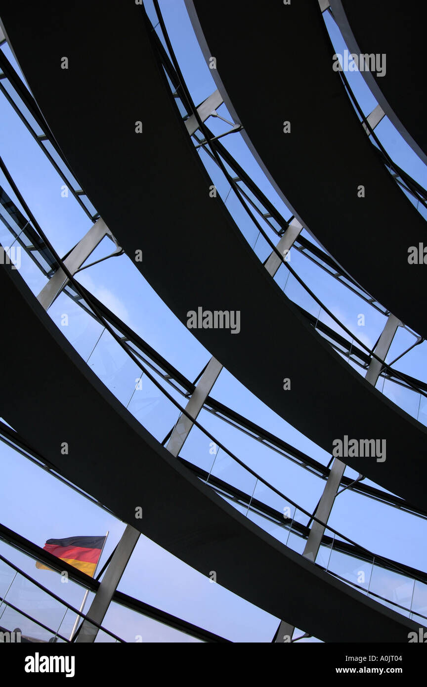 Germany Building Ramp The sloping visitors ramp inside the new glass dome over the Reichstag ...