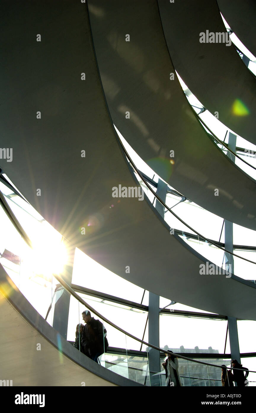 Germany Building Ramp The sloping visitors ramp inside the new glass dome over the Reichstag ...
