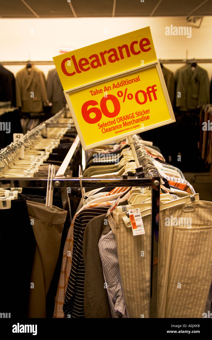 Clearance Sale Clothes Rack With A Selection Of Fashion For Women Stock  Photo, Picture and Royalty Free Image. Image 44170212.