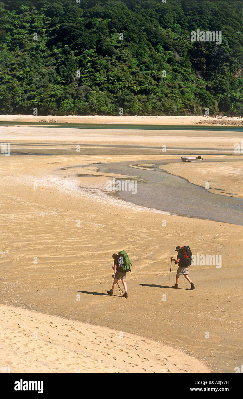 Walkers Awaroa Inlet Able Tasman National Park Stock Photo - Alamy