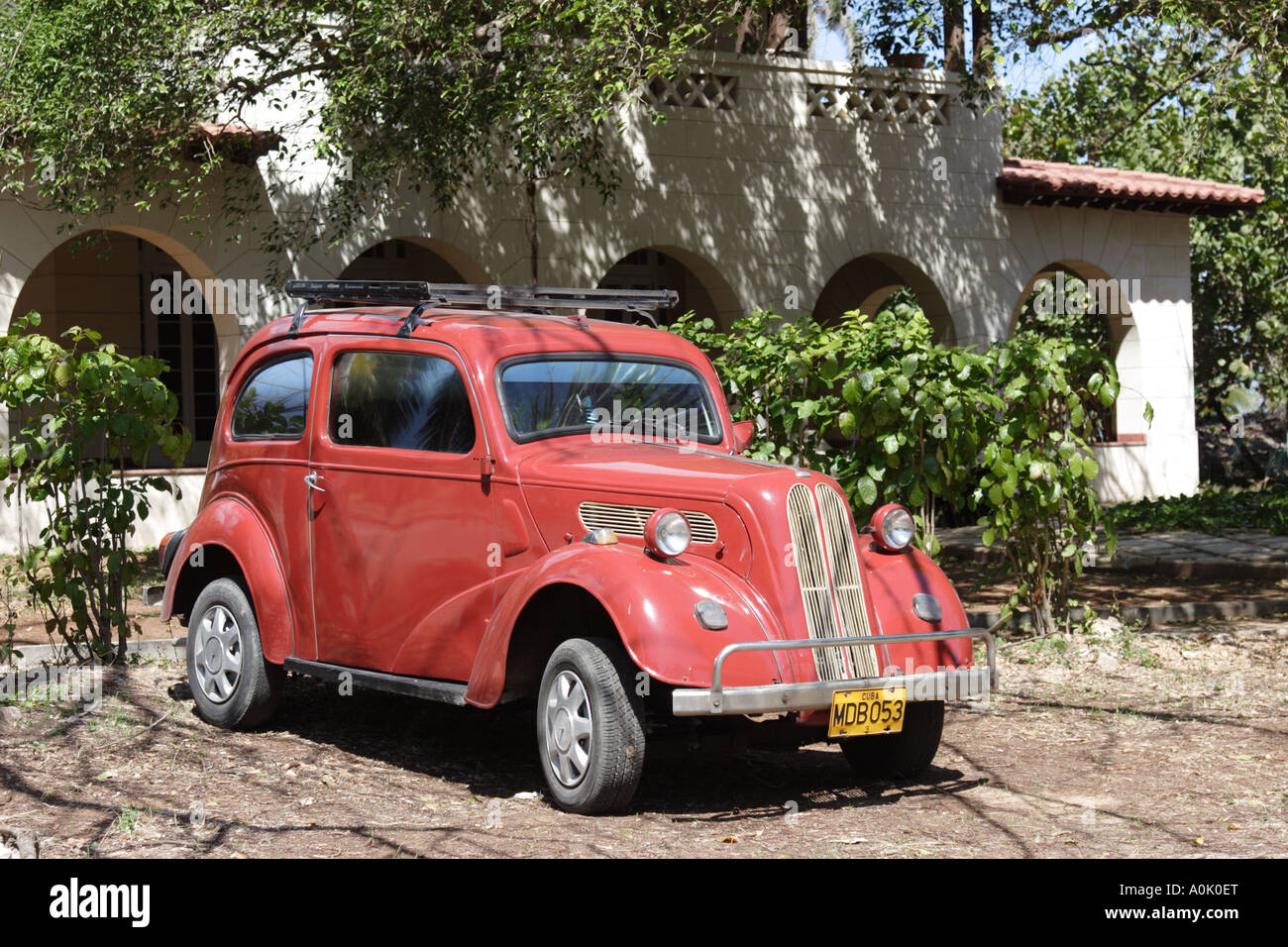 Red 1950 s Ford Popular in Cuba Stock Photo