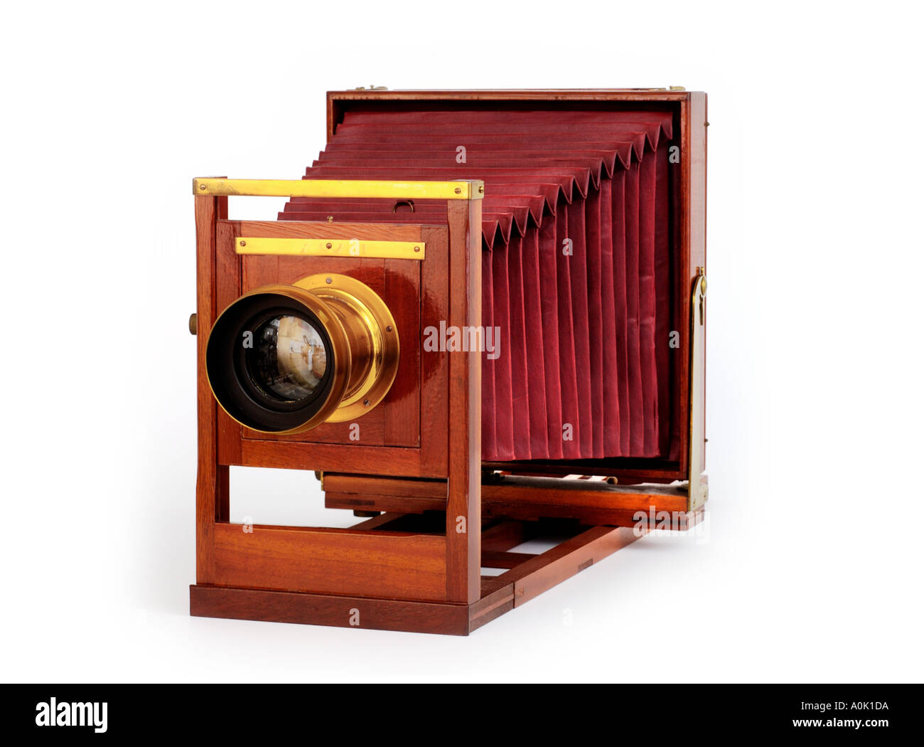 Antique Wooden View Camera Stock Photo