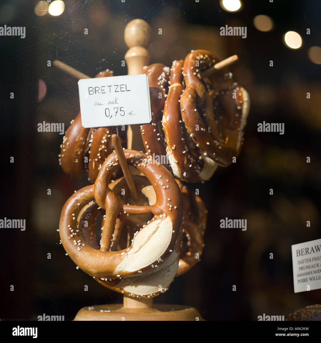 Pretzels for sale, Alsace, France Stock Photo Alamy