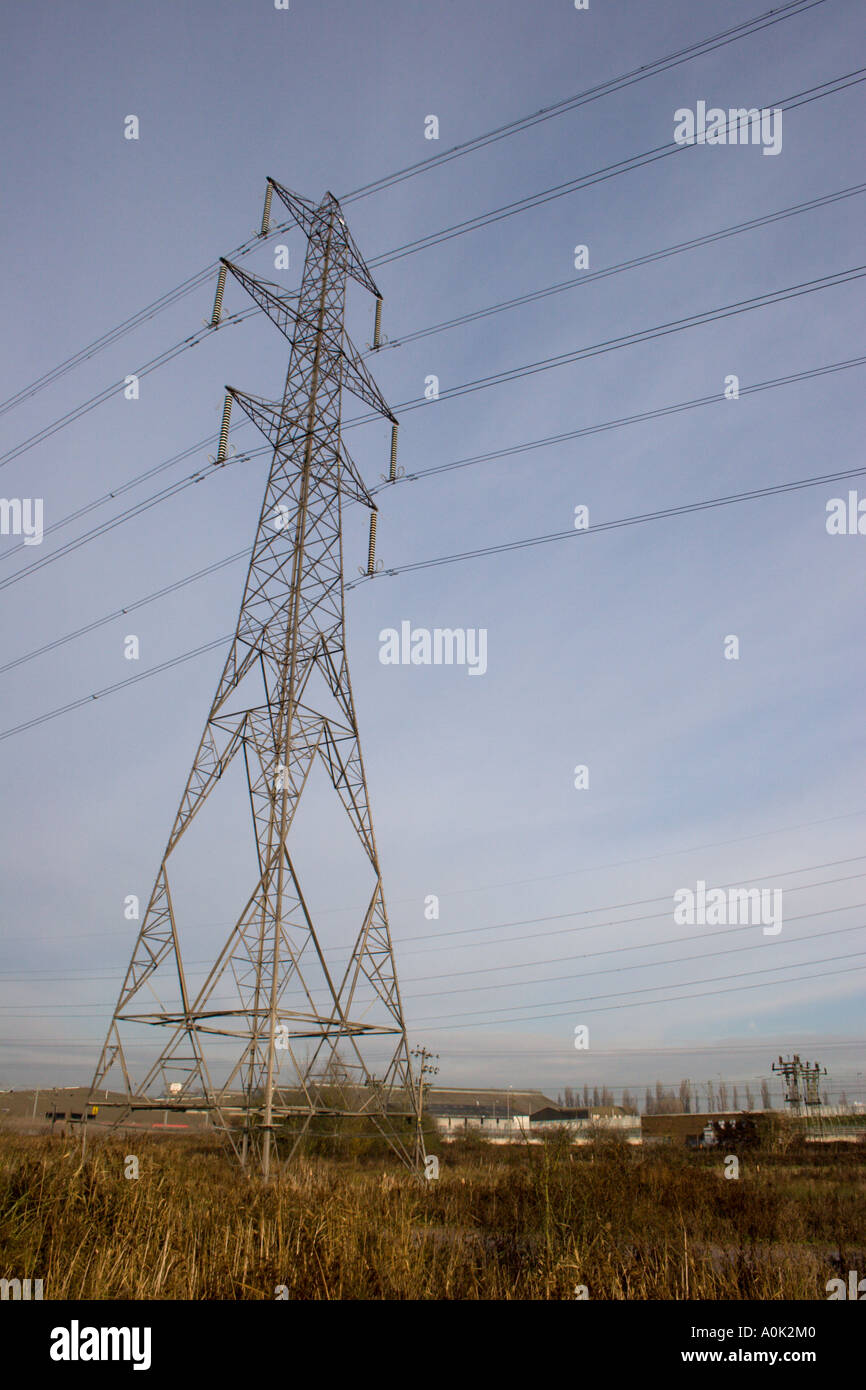 Electricity high voltage pylon deriving power across the country to