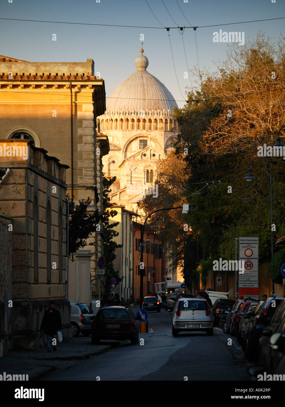 The Pisa city center is a zone with limited car traffic to protect the important monuments Pisa Tuscany Italy Stock Photo