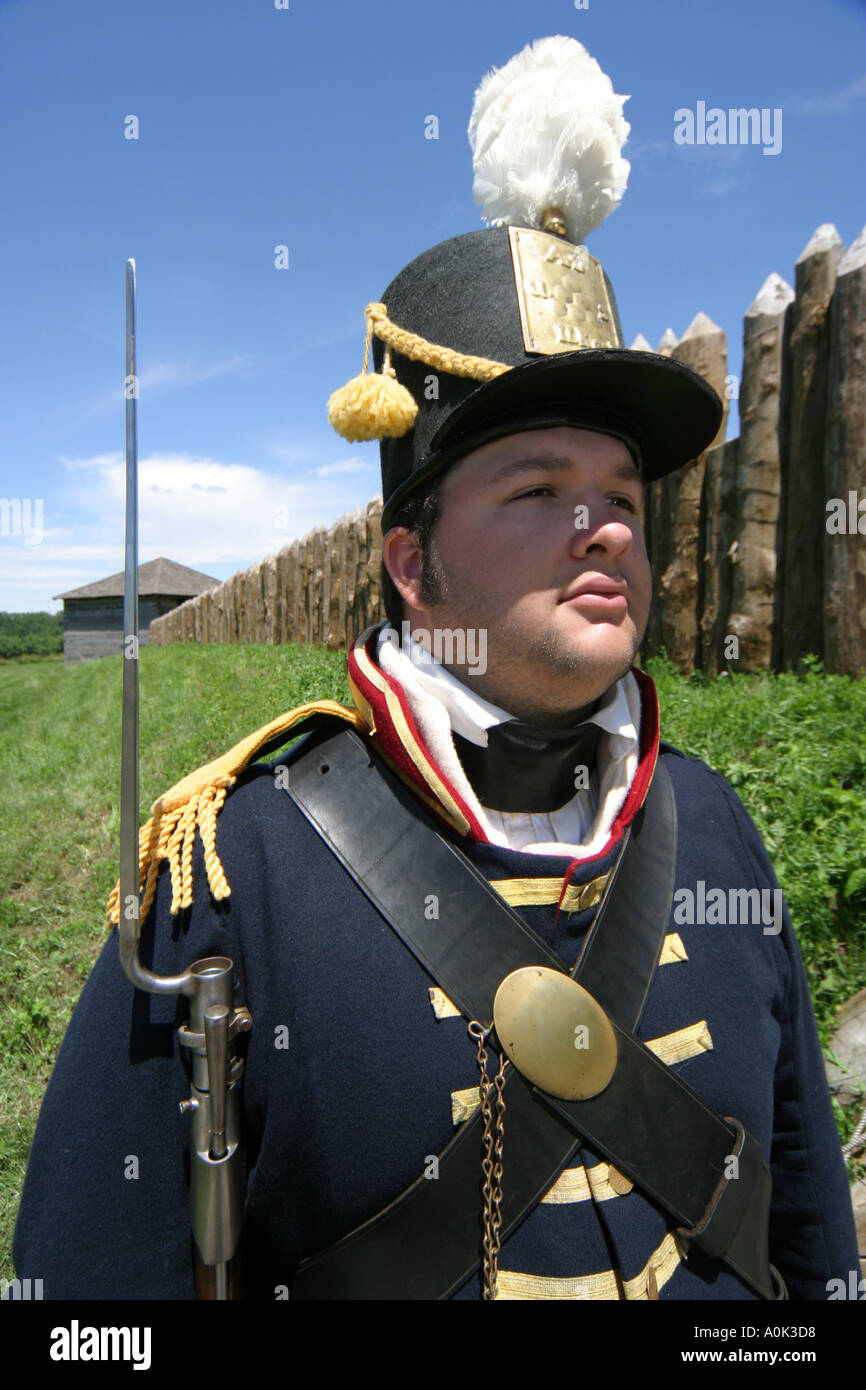 Ohio Perrysburg,Fort Meigs historic Site,Muster on the Maumee,costume,regalia,soldier,historical reenactment,guide,costume,period clothing,docent,unif Stock Photo