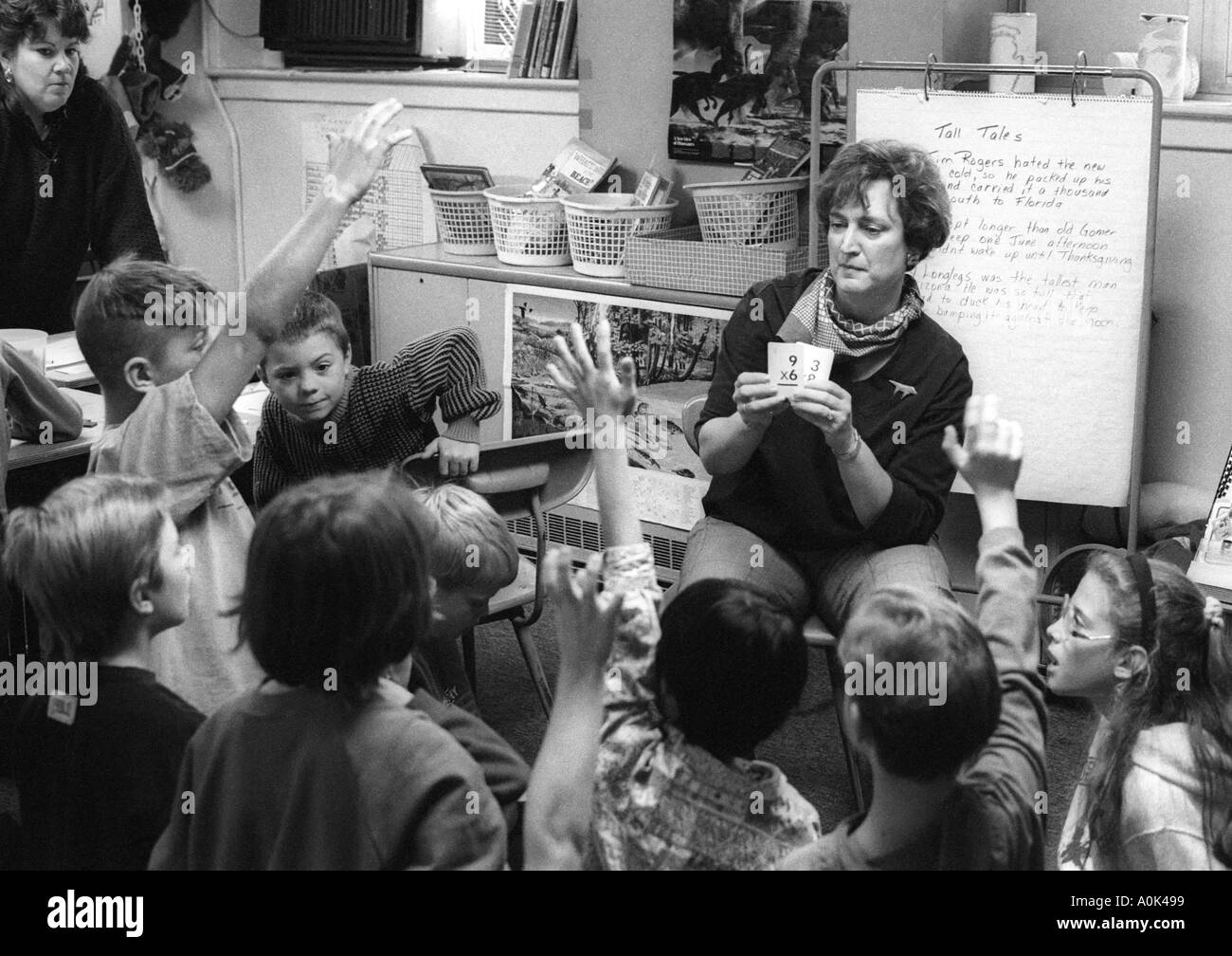 Student with teacher in class Black and White Stock Photos & Images - Alamy