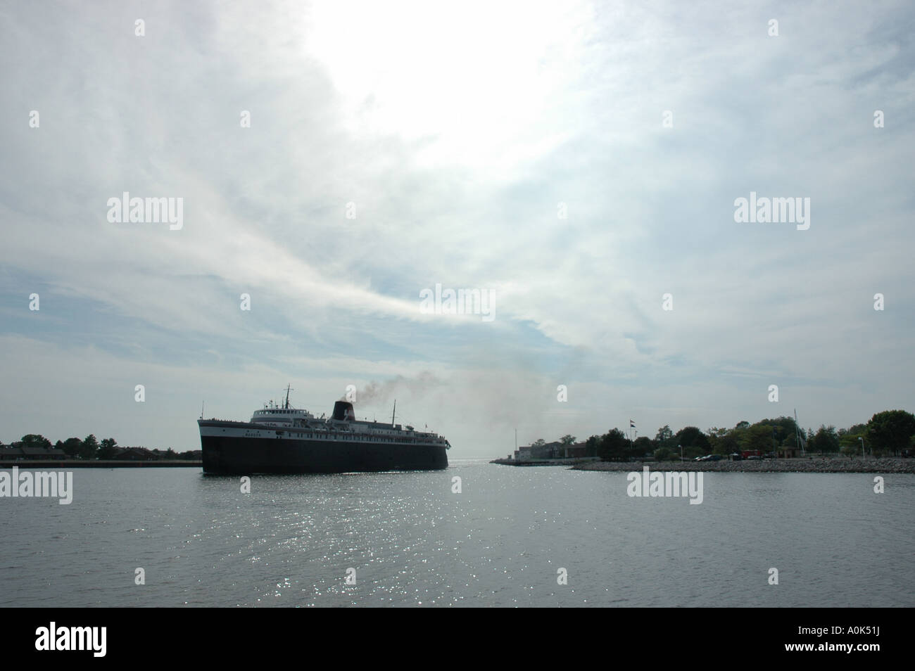 P31 050 Badger Car Ferry Ludington Lake Michigan clouds Stock Photo Alamy