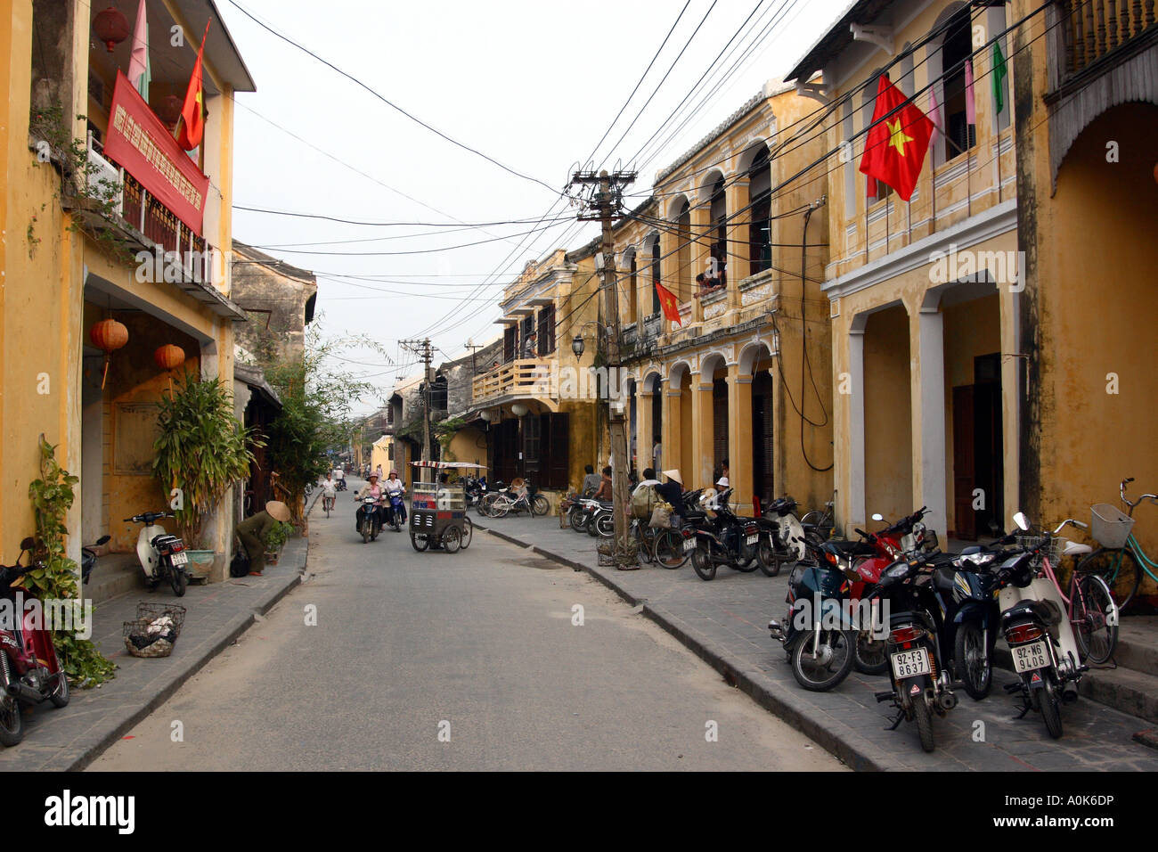 Flags Hanging In The Historic Merchant Town Of Hoi An Vietnam Stock Photo Alamy