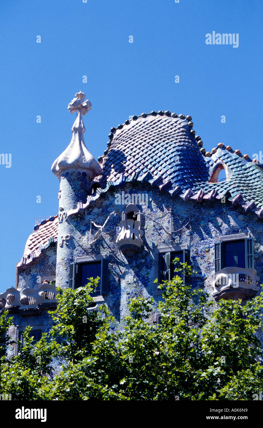 The  Casa Battlo  in Barcelona designed by Gaudi Stock Photo