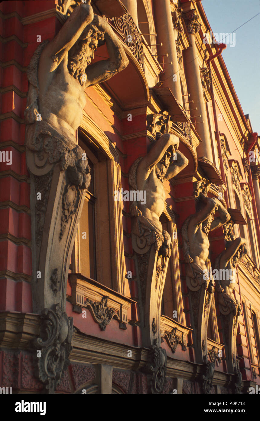 St. Saint Peterburg Russia,Eastern Europe European,Russian Federation,ornate columns on building near Nevsky Prospeckt,Rus096 Stock Photo