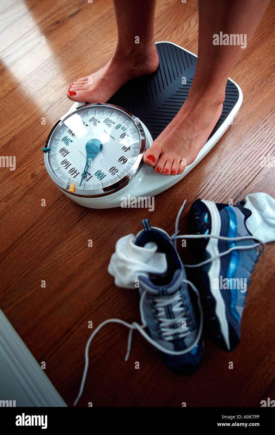 Human Foot On Weighing Scale Stock Photo - Alamy