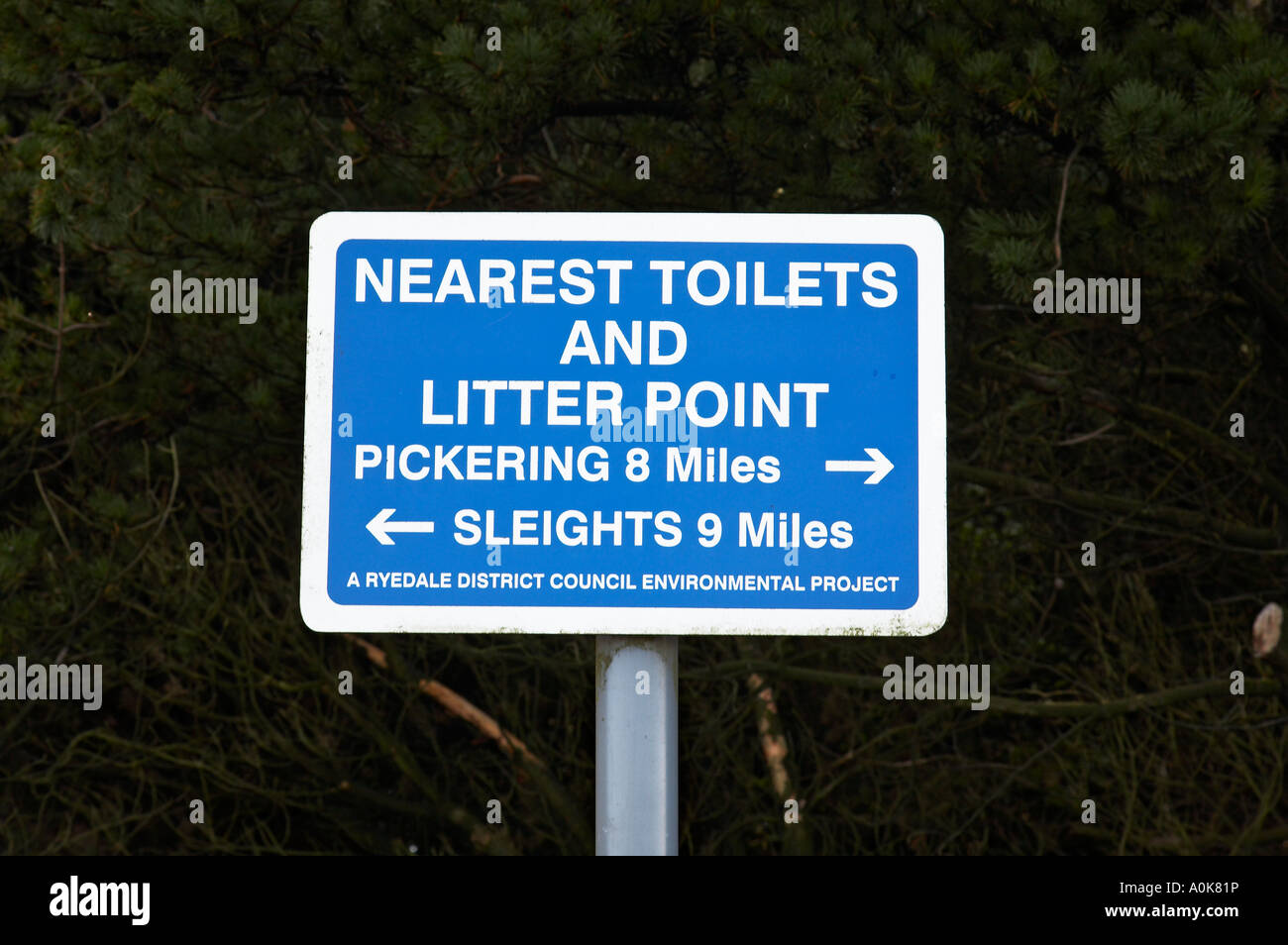 Nearest toilet sign, Pickering and Sleights in the North York Moors