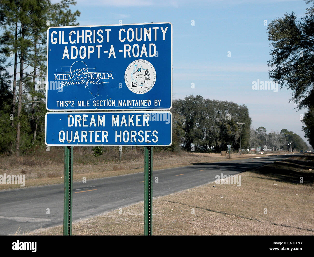 Adopt A Road Sign of Florida Side Road Stock Photo