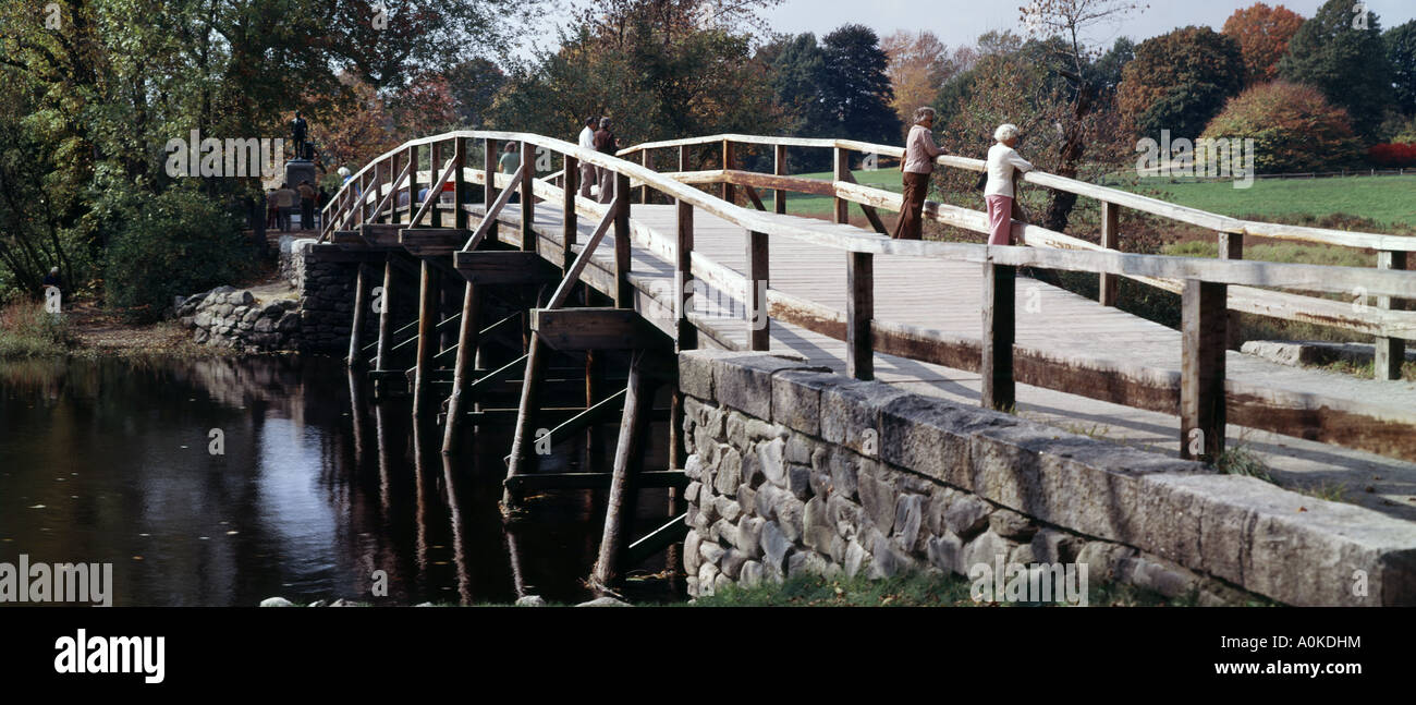 Old North Bridge holds a prominent place in early American history Stock Photo
