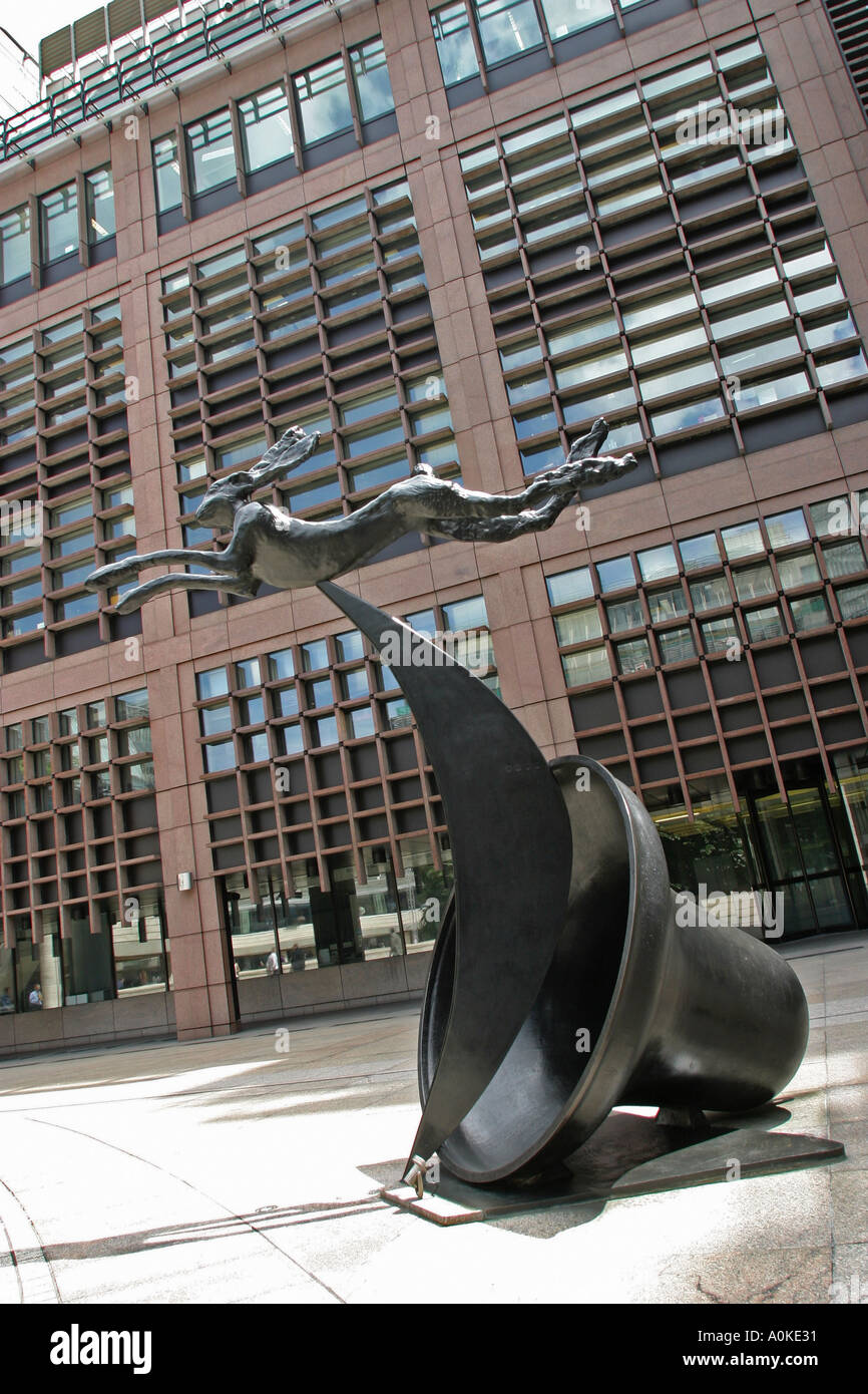 Hare and Bell sculpture Broadgate Circus City of London UK Stock Photo