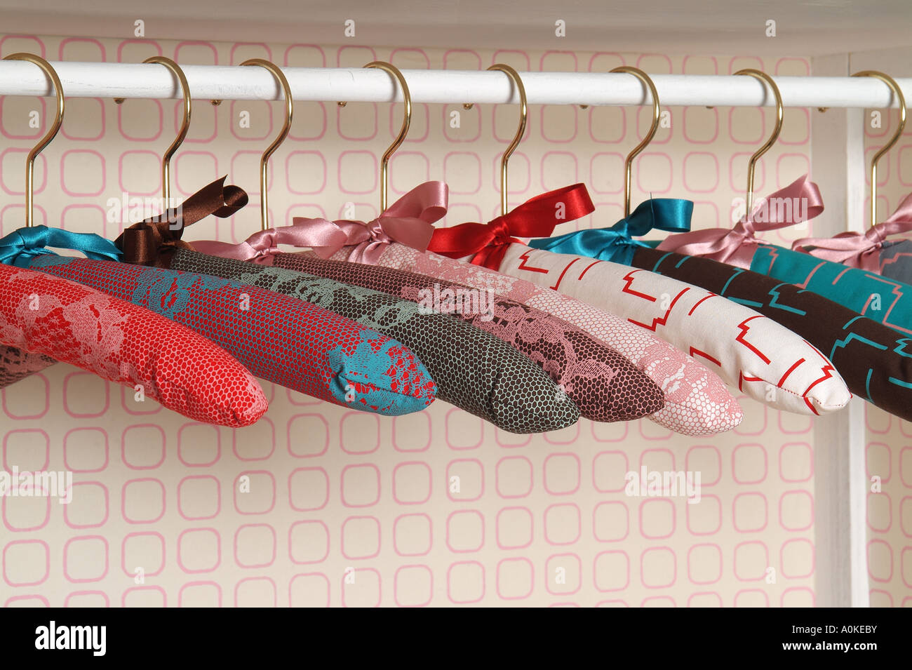 padded coat hangers Stock Photo Alamy