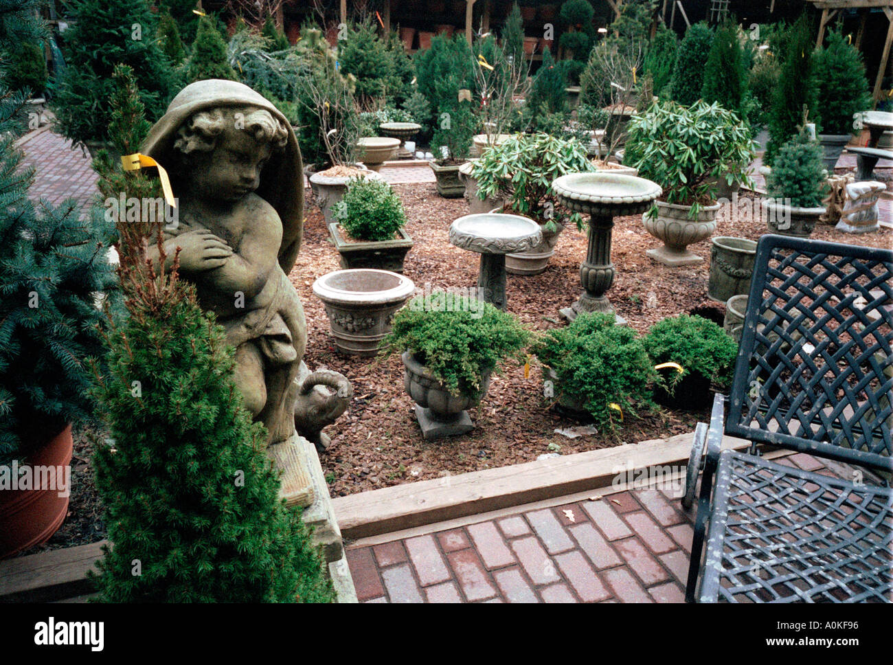 Lawn Ornaments And Plants At The Chelsea Garden Center Stock Photo