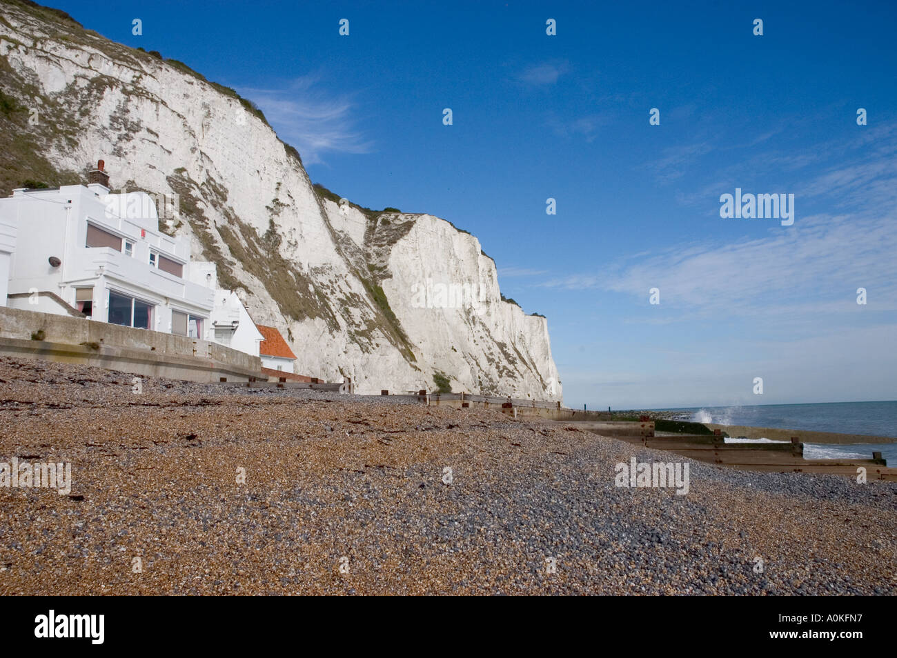 Houses right on the shore front St Margaret s at Cliffe Dover Kent