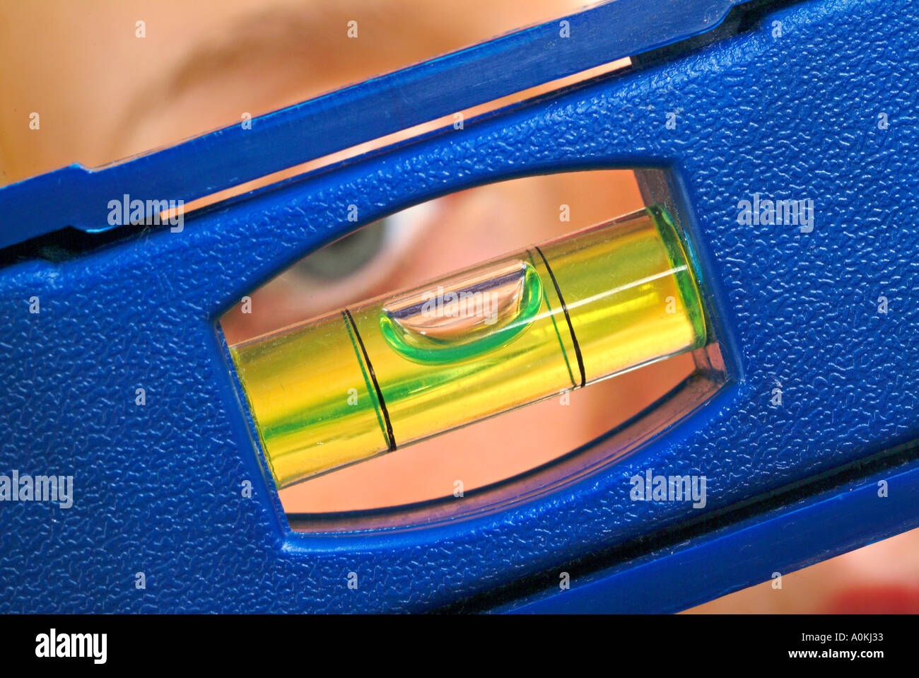 bubble level in hand Stock Photo Alamy