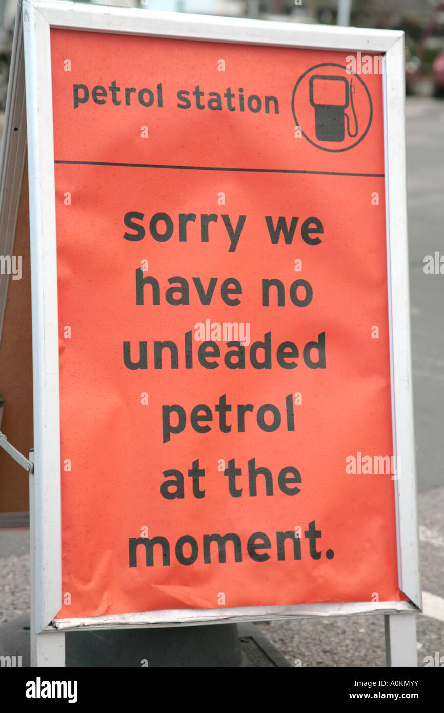 no unleaded petrol sign Stock Photo