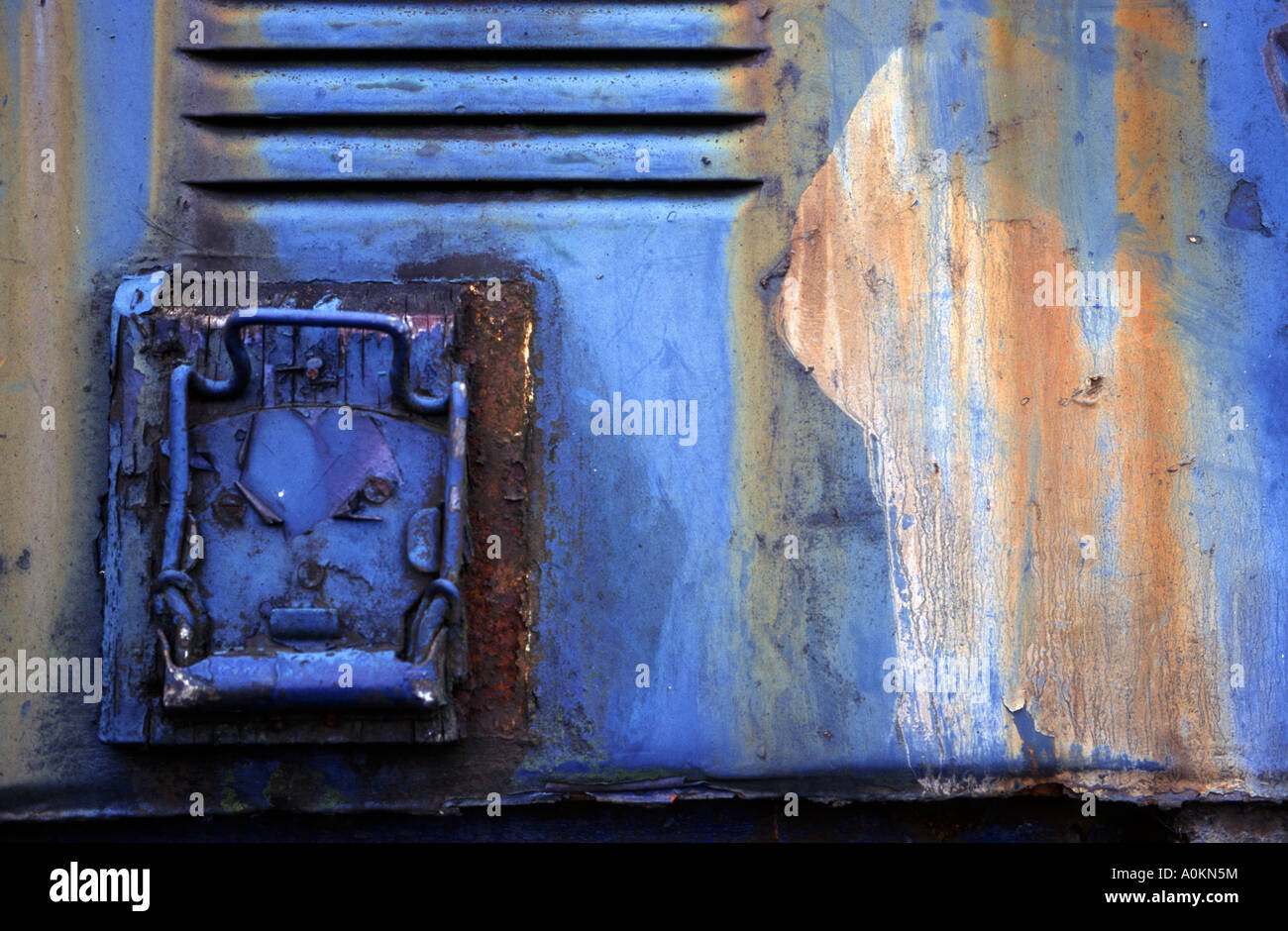 Detail of a railway goods van Stock Photo