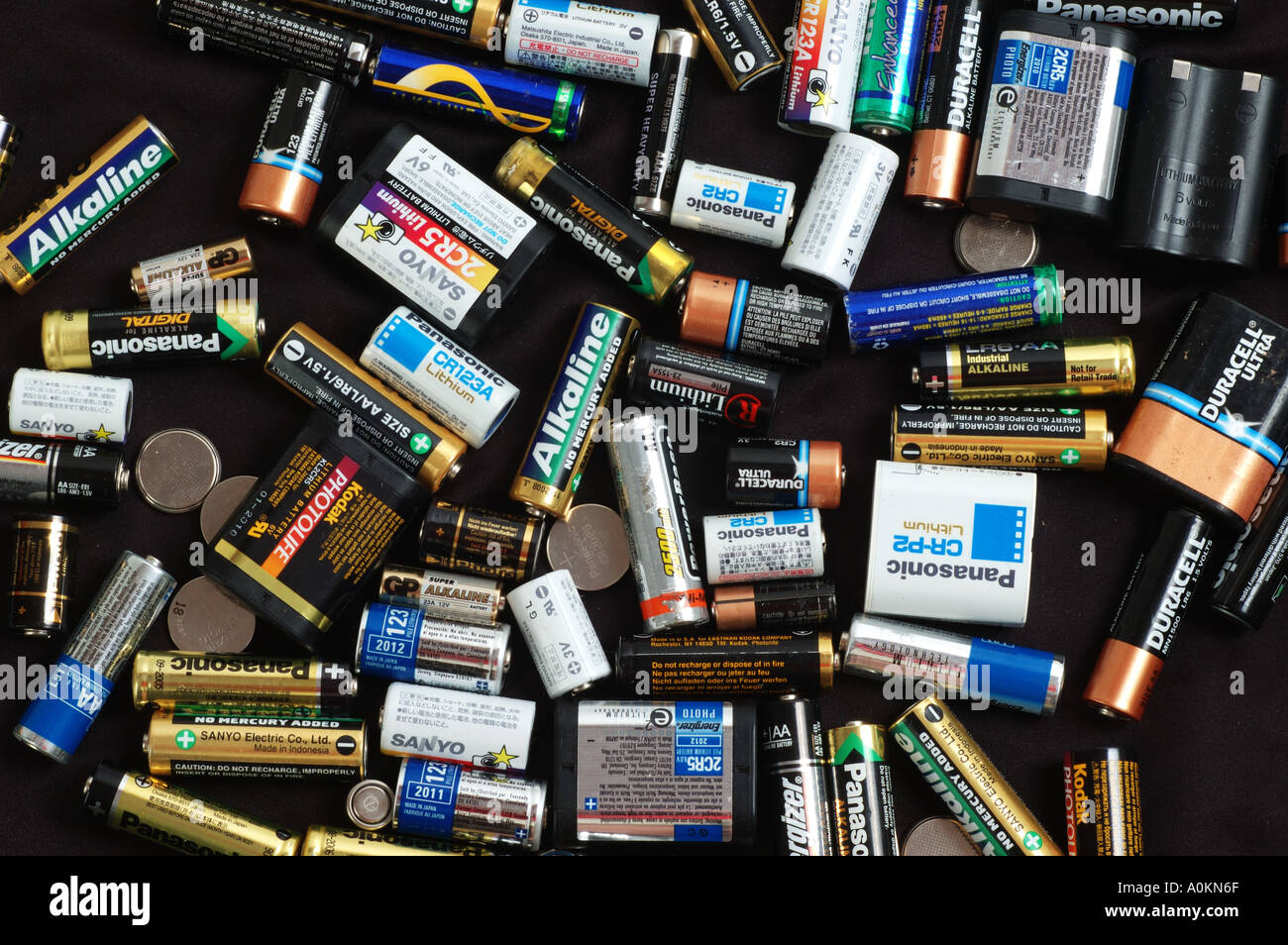 pile of used dry cell batteries dsc 9872 Stock Photo